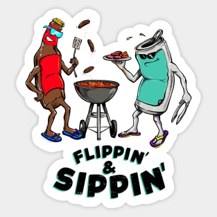 Flippin' & Sippin' Sticker